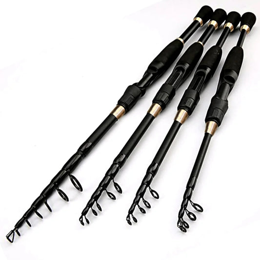 1.6-2.4m Telescopic Fishing Rods Ultralight Weight Spinning Casting Carbon Pole Fishing Accessories Lure Weight 10-30g