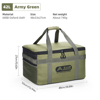 BISINNA Tactical Camping Storage Bag Picnic Thermal Bag Insulated Folding Box Portable Camping Tableware Equipment Outdoor Gear