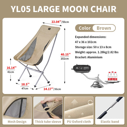 Naturehike 2024 Camping Chair Ultralight High Load Folding Quick Build Garden Chair Outdoor Foldable Picnic Beach Moon Chair