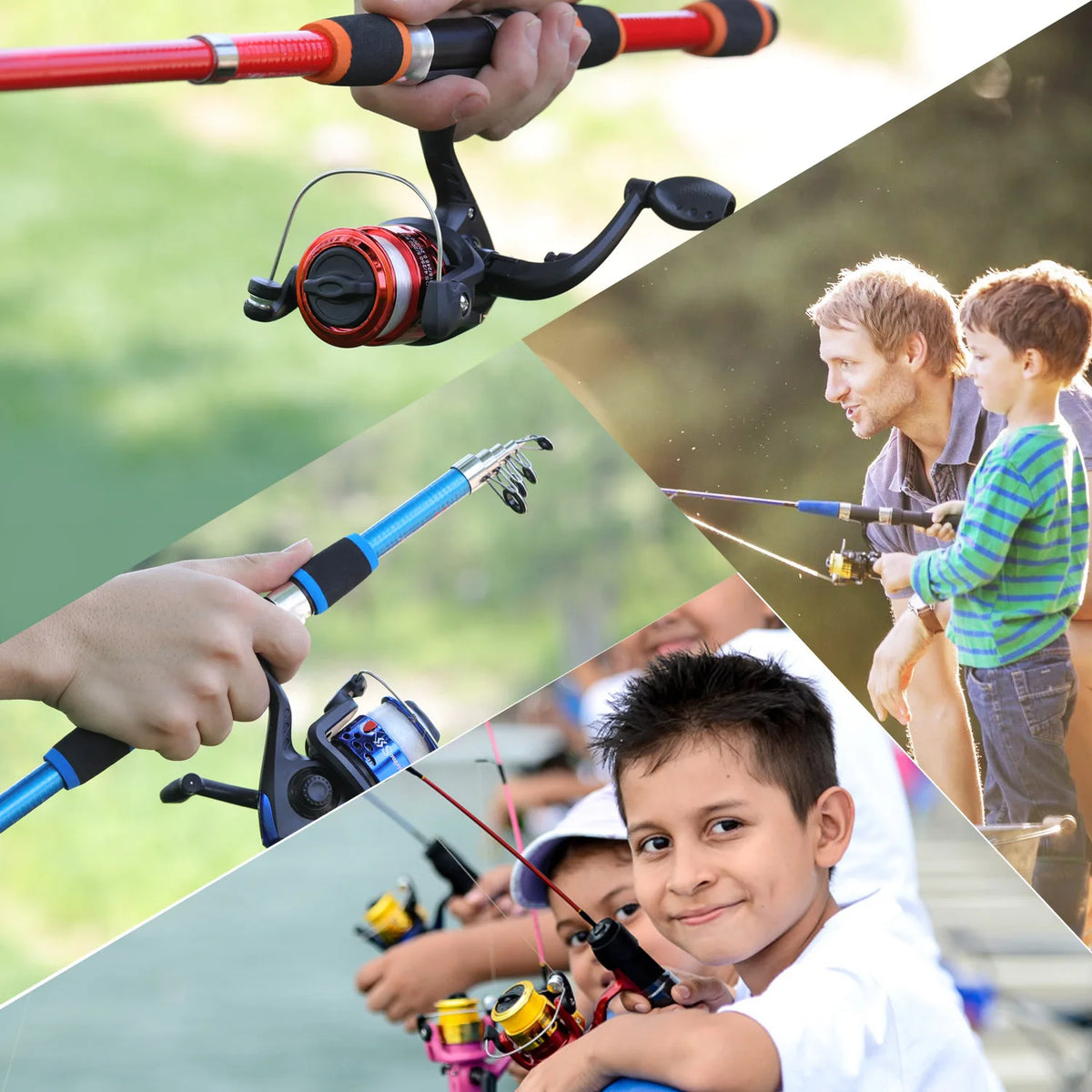 Sougayilang 1.8M Telescopic Rod M Power Children Fishing Rod Fiberglass Material Durable Spinning Fishing Rod Carp Feeder Rod