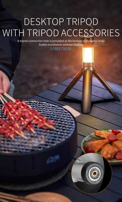 LED Camping Tent Lights Magnet Emergency Light Type-c Charging Camping Lantern Dimmable Hanging Lights for Outdoor Travel