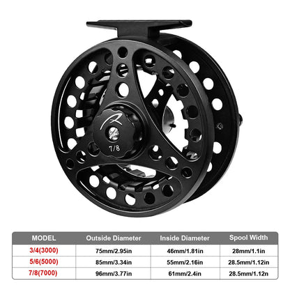 Full Metal Aluminum Fly Reel 3/4, 5/6, 7/8