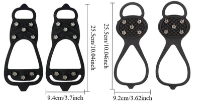 Outdoor Ice Cleats Anti Slip Shoe Covers Steel Studs Crampons for Walking on Snow and Icy Roads Winter Climbing Hiking Gear