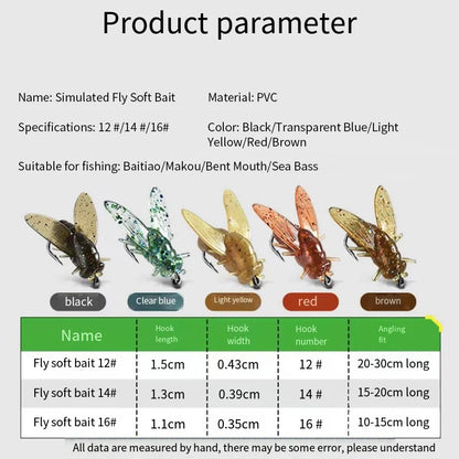 Soft Rubber Insect Flies Set (10 Pack)
