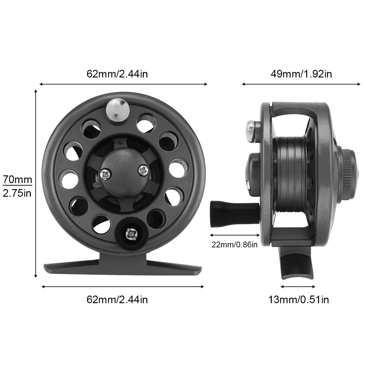 Fly Ice Fishing Reel 1+1BB
