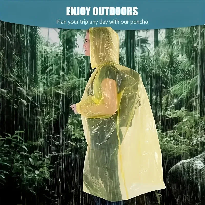 5/10 Pcs Compact Disposable Rain Poncho, Lightweight Emergency Rainwear for Camping, Hiking & Travel