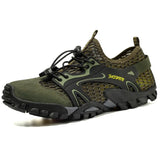 Men’s Outdoor Hiking Shoes – Anti-Slip Wear-Resistant Trekking & Jogging Sneakers (Breathable Trail Shoes, Khaki/Black/Brown/Gray)