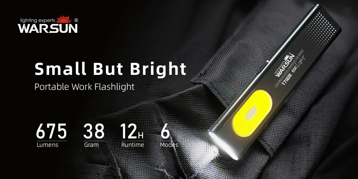 Warsun LED Keychain Flashlight  650Lm Portable Mini Torch Light Pocket Lantern Flood Work Light With Magnet