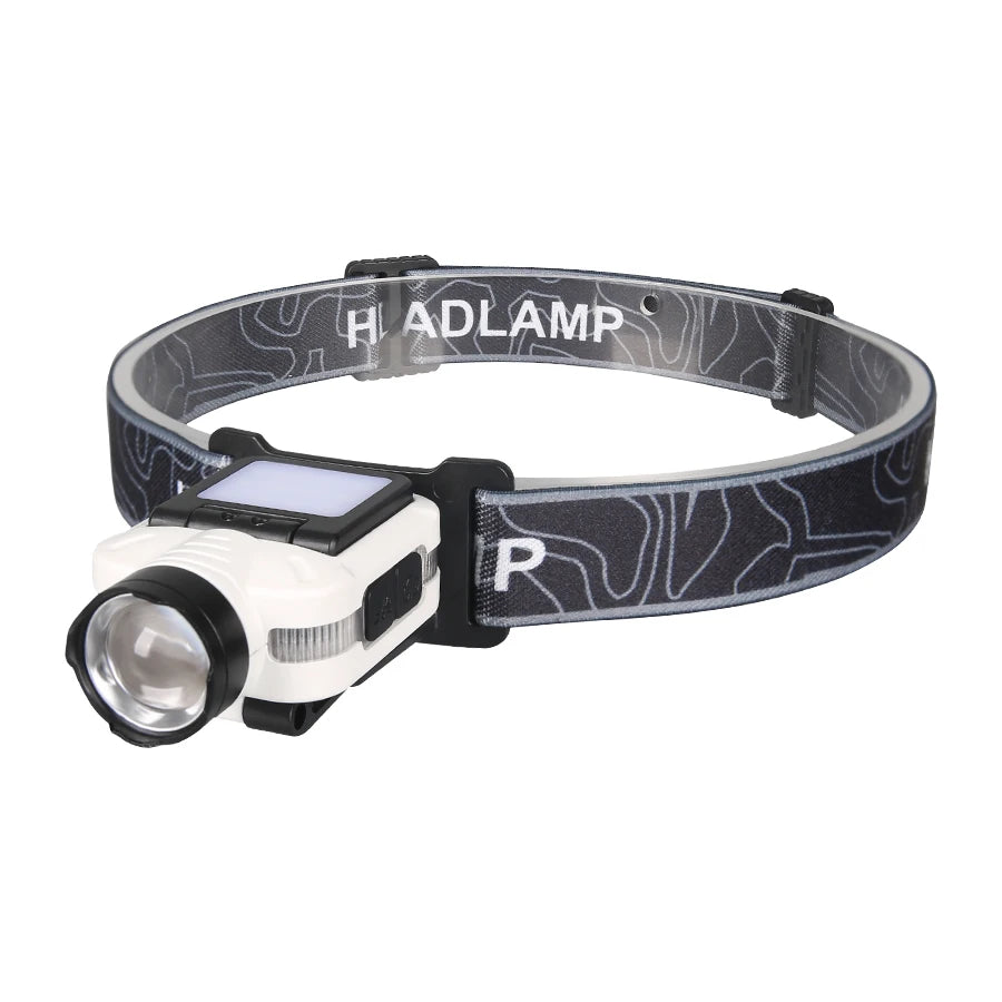 LED Headlamp Smart Sensor Cap Clip Light TPYE-C Rechargeable Flashlight  With Power Display Riding Fishing Camping Outdoor Torch