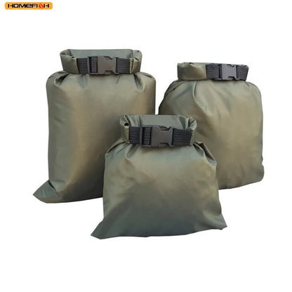 Homefish 3Pcs Set 30D Nylon Lightweight Dry Sack Waterproof Storage Bags 1.5L 2.5L 3.5L For Drifting Swimming Camping Travel