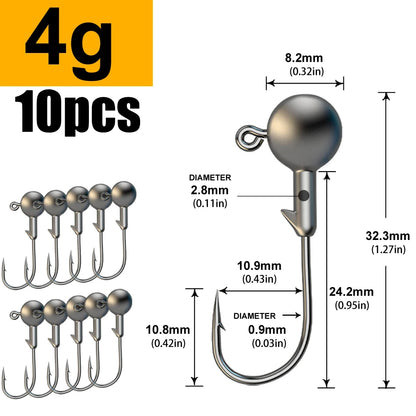 WODJYJ Jig Head Hooks (1g-28g)