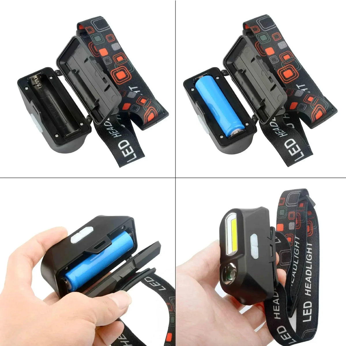 Powerful COB+LED Headlamp 1500LM USB Rechargeable Headlight Waterproof Head Lamp Bright Head Flashlight for Camping Cycling