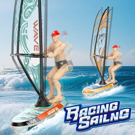 RC Sailing Boat 2.4G Remote Control Speedboat – Kayak Paddle Racing Model with Steering for Kids & Adults Birthday Gift