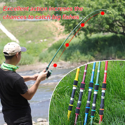 Sougayilang 1.8M Telescopic Rod M Power Children Fishing Rod Fiberglass Material Durable Spinning Fishing Rod Carp Feeder Rod
