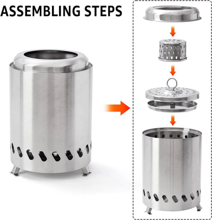 Wood Burner Stove Portable Firewood Stove Stainless Steel Outdoor Camping Smokeless Stove Mini Fire Stove campfire Stove