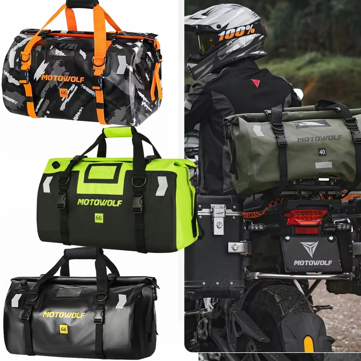 Waterproof 20L/40L/50L/66L/70L/100L Dry Storage Bag for Bicycle Mototcycle Travel, Swimming, Boating, Kayaking, Camping & Beach