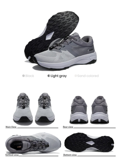 Baasploa Men Hiking Shoes Summer Breathable Comfort Soft Outdoor Sneakers New Solid Walking Shoes Anti Slip Wear-resistant