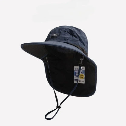 WRELS Wide Brim Neck Protection Bucket Hat