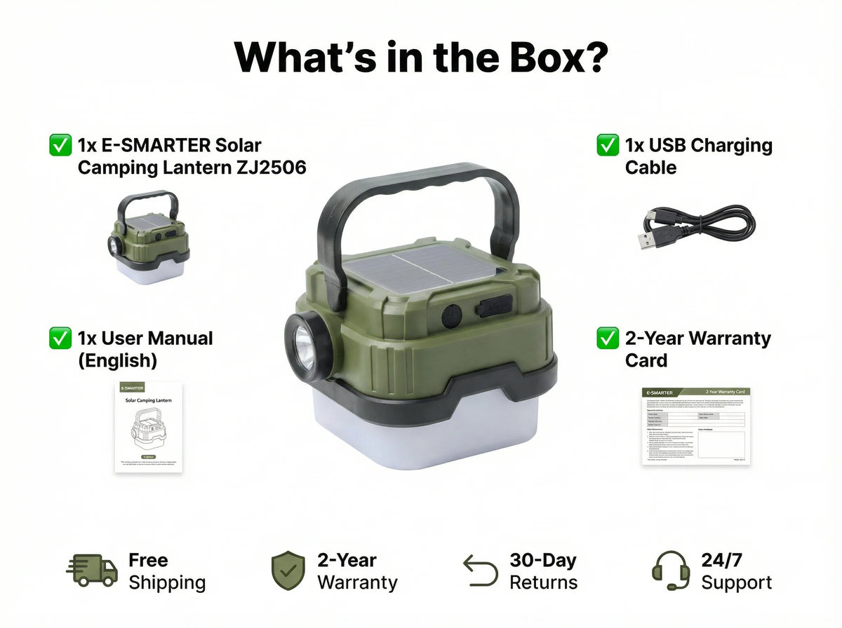 Solar Powered Camping Lantern with Ultra Long Battery Life for Outdoor Tent Emergency Lighting Home Use
