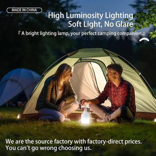 2PCS USB Rechargeable LED Bulb with Hook Portable Emergency Light for Outdoor Camping Fishing Hiking Security