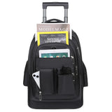 Large Capacity Travel Backpack With Wheels Hidden Pull Rod Waterproof Carry On Luggage Weekend Travel Bag For Men Business Trip