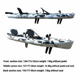 Portable LLDPE Modular Kayak – Split Hard Shell Electric & Pedal Canoe for Solo or Tandem Lake & Sea Adventures