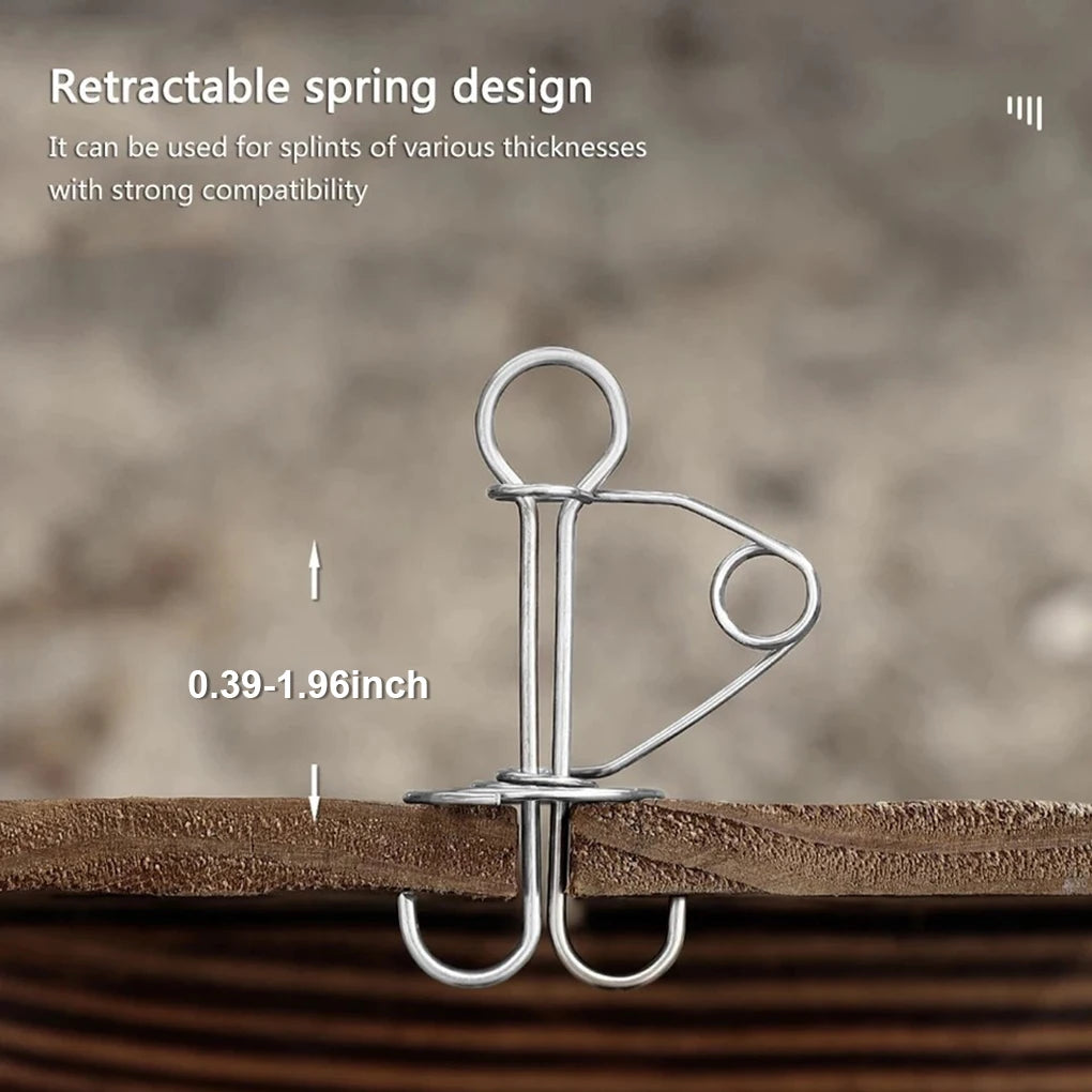 Pack of 10 Spiral Shaped Spring Deck Pegs Rope Buckles Adjustable Awning Tent Canopy Stakes Outdoor Accessories