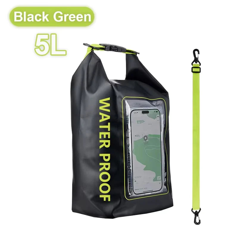 2L/5L PVC Swimming Waterproof Bag,Mobile Phone Waterproof Dry Bag for Trekking Drifting Rafting Surfing Boating Storage Bag