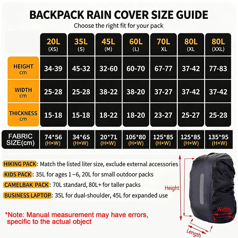 Waterproof Backpack Cover Ravel Safety Outdoor Backpack Cover Waterproof Rain Cap Cover