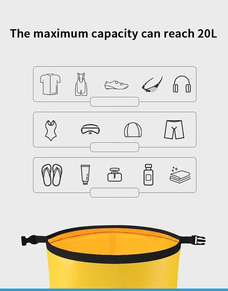 Maike Dry Bags Waterproof Bag for Women Men 5L/10L/15L Swimming Rafting Kayaking River Trekking Waterproof Dry Bag Backpack