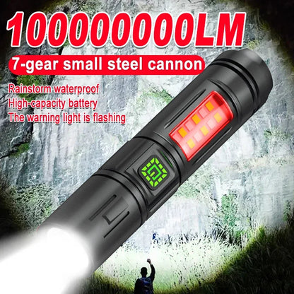 High Power Rechargeable LED Flashlight Strong Torch with Battery for Fishing Hunting Camping Lantern