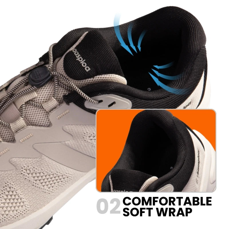 Baasploa Men Hiking Shoes Summer Breathable Comfort Soft Outdoor Sneakers New Solid Walking Shoes Anti Slip Wear-resistant