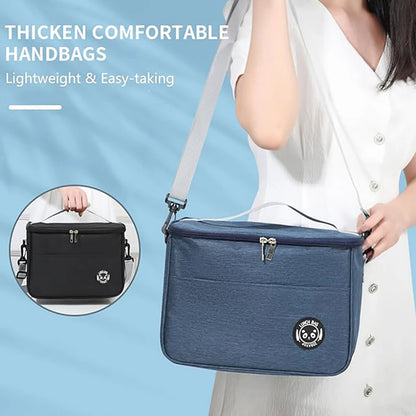 Capacity hand-held with shoulder strap insulated bag, lunch box bag, student thickened waterproof lunch bag。-zmt