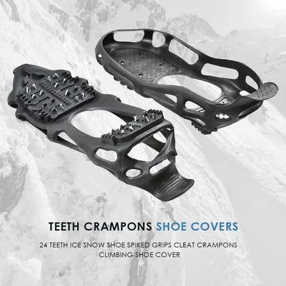 24 Teeth Spikes Ice Gripper Fishing Climbing Ice Crampons Snow Anti Slip Shoe Cover for Footwear