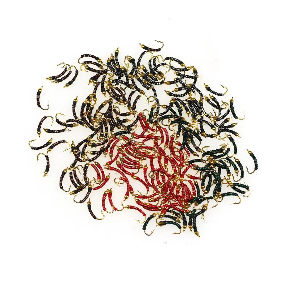 Bimoo Beadhead Chironomid Midge Flies (8 Pack)