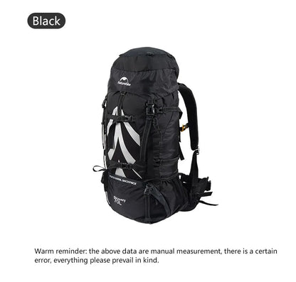 Naturehike 70L Camping Backpack Ergonomic Large Capacity Hiking Bags For Man With Rain Cover Outdoor Travel Trekking Backpacks