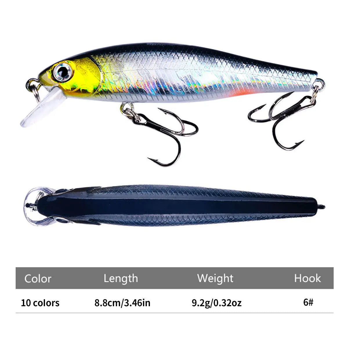 Minnow Jerkbait Wobbler 8.8cm 9g