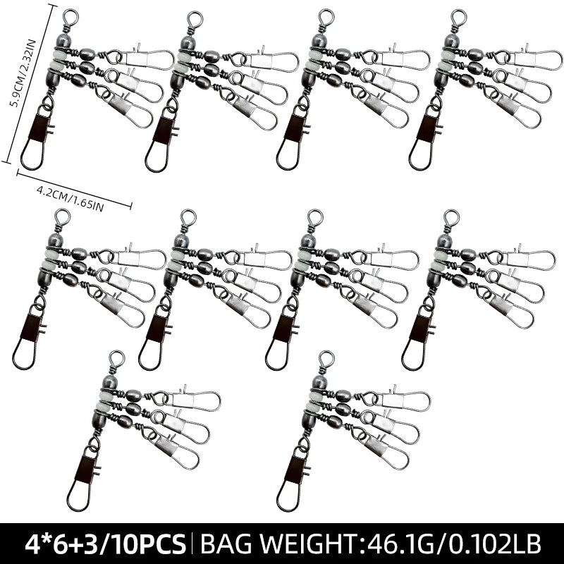 ShareShark Rolling Swivels with Solid Rings (10 Pack)