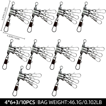 ShareShark Rolling Swivels with Solid Rings (10 Pack)