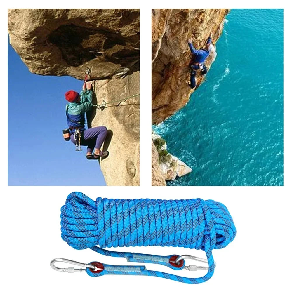 10mm Outdoor Rock Climbing Rope 10M Static Rapelling Rope for Fire Rescue Safety Escape Tree Climbing Durable for Outdoor Sports