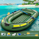 Inflatable Boat Kayak – Heavy Duty Outdoor Raft with Grab Handles & Oar Locks for Summer Water Sports