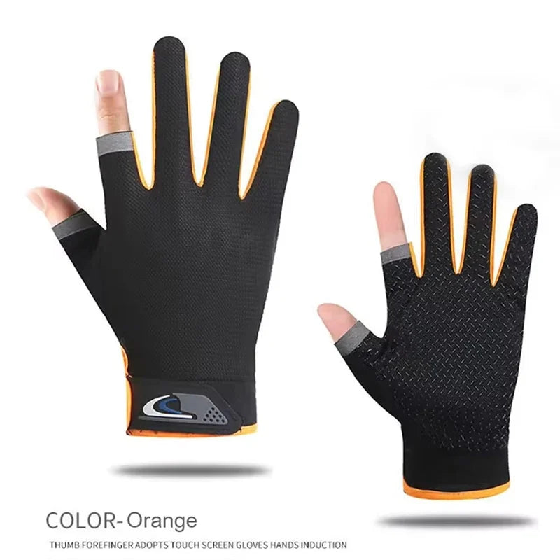 2-Finger Cut Touchscreen Fishing Gloves