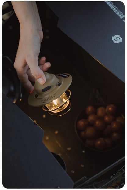 Shine Trip Outdoor Retro Smalldroplight, Campsite Lamp, Atmosphere Lamp, USB Charging Tent Light, LED Camping Hangling Lamp