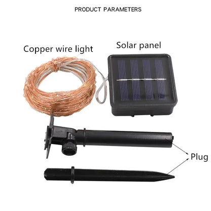 LED Solar Light Outdoor Garden Fairy String Light Waterproof Ambient Lamp for Christmas Patio Tree Party Camping Festive
