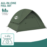 Tents for Camping 3-4 Person with Rainfly Camping Tents 100% Waterproof Windproof Tents for Camping with Removable Rainfly