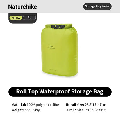 Naturehike Rolled Storage Bag Outdoor Travel Hiking Lightweight Waterproof Vacuum Compression Dispenser Bags Portable Organizer