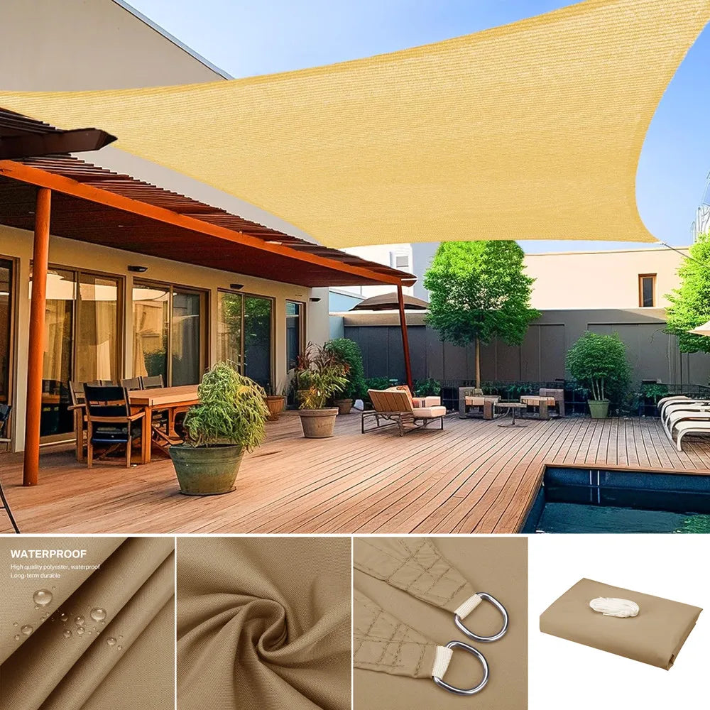 3.6/3/2M Square Shade Sails Waterproof Rectangle Canopy Sun Shelter for Patio Pergola Yard Backyard Cover Awning Cloth Screen