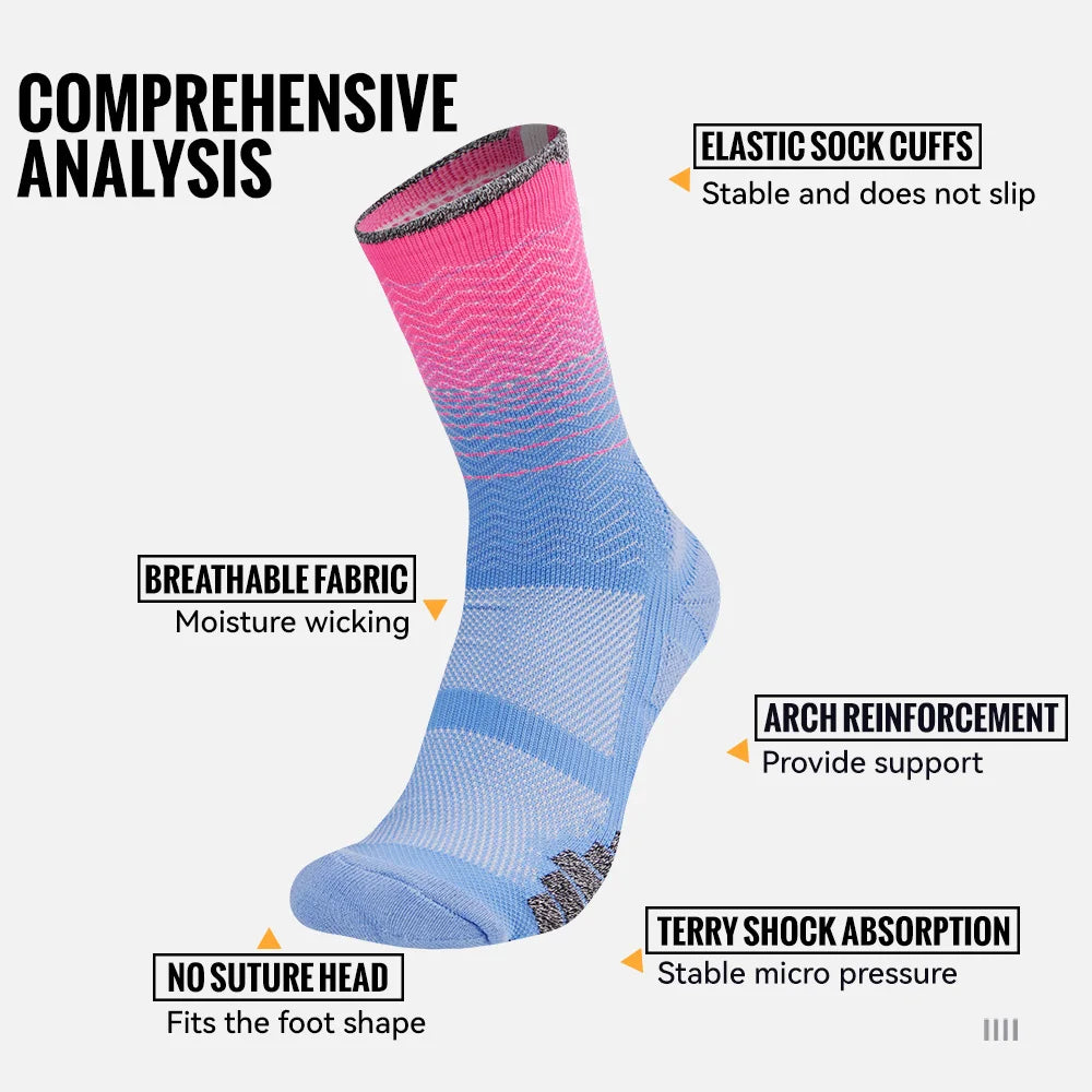WRELS 1/2/3 Cushioned Sports Athletic Socks Breathable Running Socks Cushion Padded Moisture Wicking For Walking Hiking Running