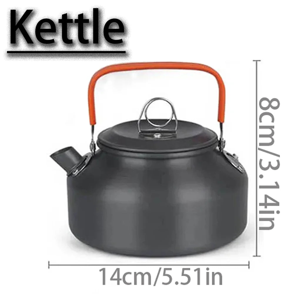 Camping Cooking Set Portable Lightweight Aluminum Camping Pot Set Hiking Picnicking Outdoor Travel Cooking Utensils Set