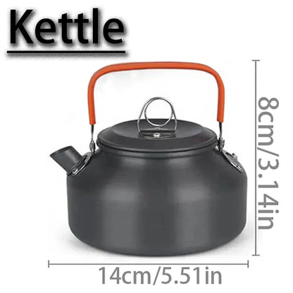 Camping Cooking Set Portable Lightweight Aluminum Camping Pot Set Hiking Picnicking Outdoor Travel Cooking Utensils Set